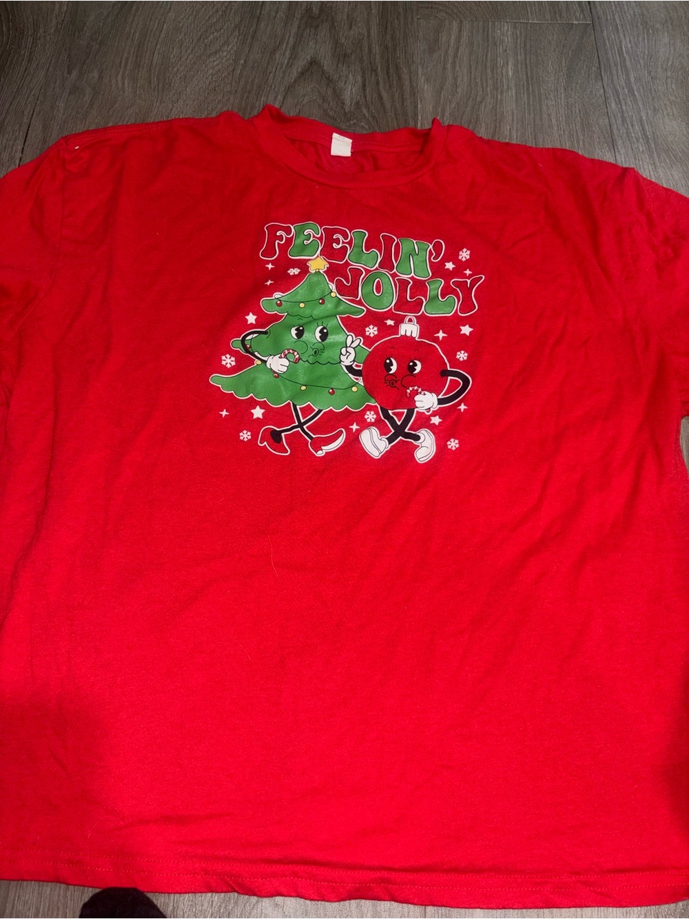 'Feelin' Jolly' Red Holiday Graphic Tee
